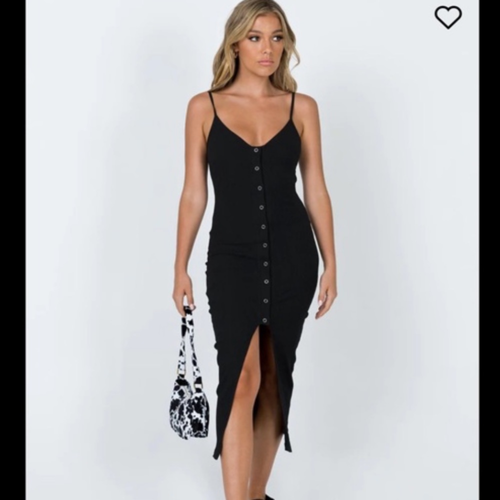 Princess Polly Black Midi Dress